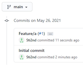 Linear commit history on main after squash and merge
